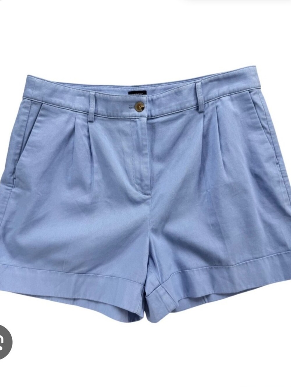 J. Crew Factory 100% Cotton Blue Pleated Shorts Sz 12 NWOT